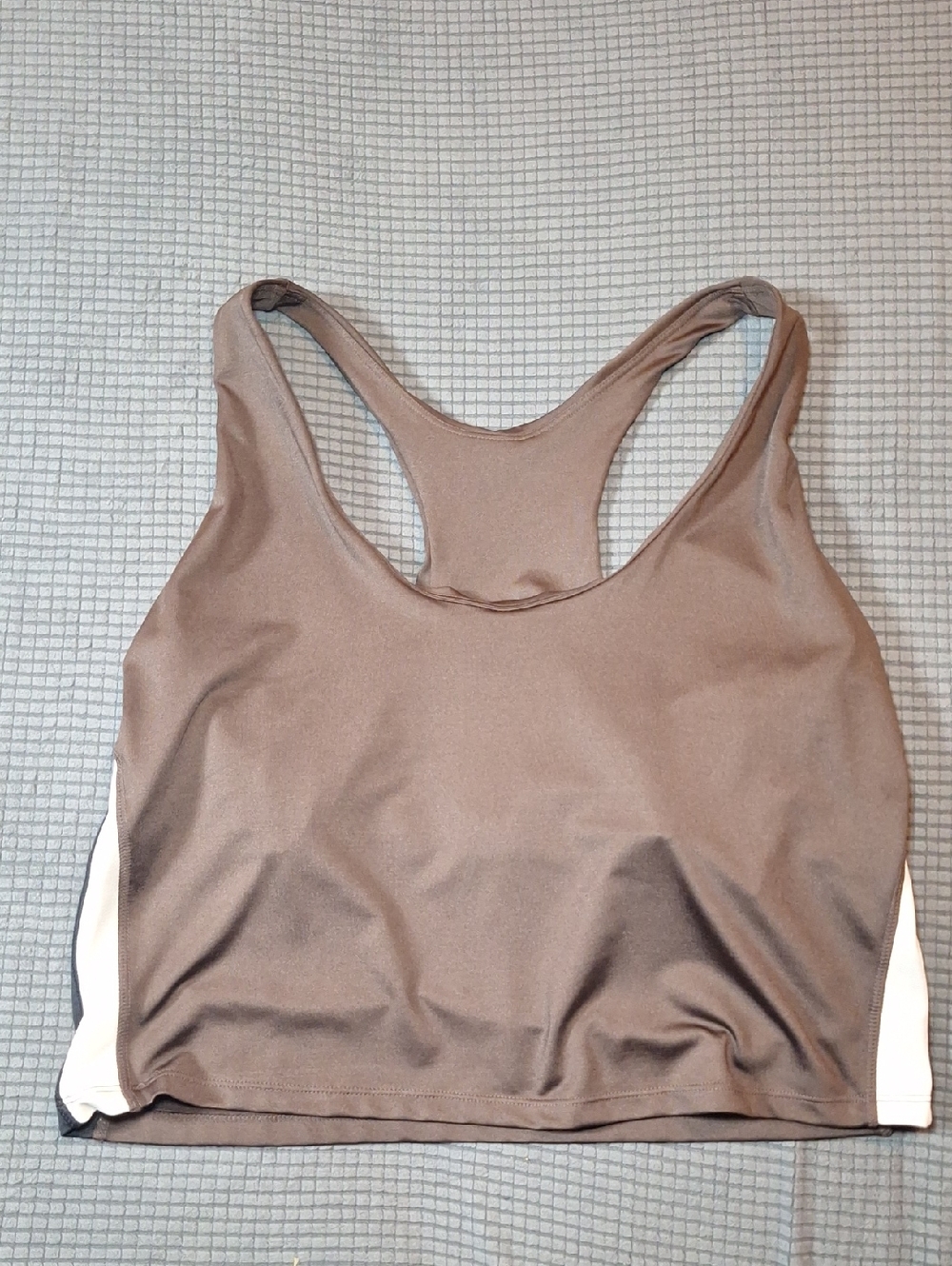 Pro Player Taupe Sports Bra/tanktop with White Side Panels